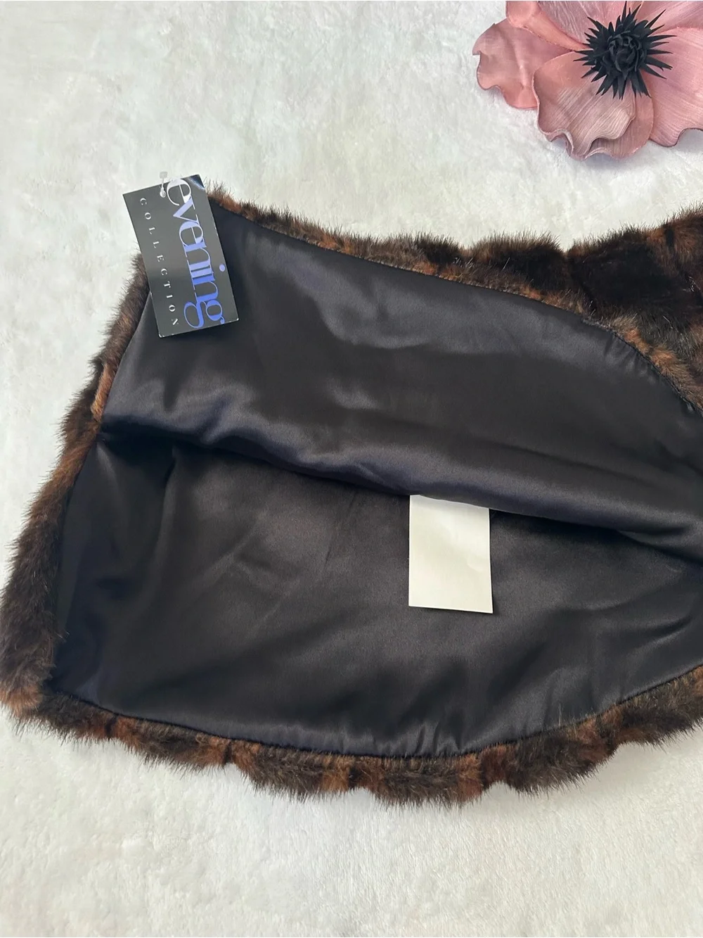 NWT Necessary Object Faux Fur Shrug Stole Women One Size Brown